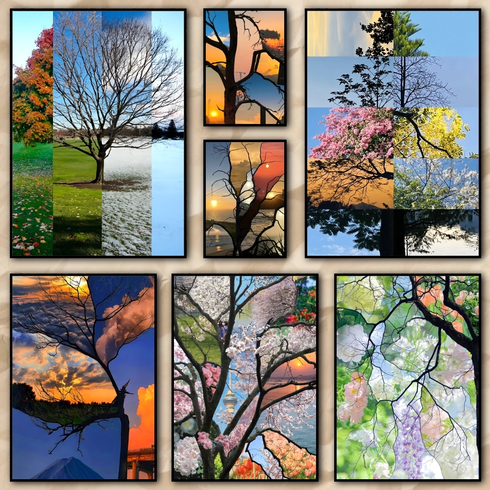 Spliced Colorful Design Tree C - Interior Design Landscape ulasan dan harga