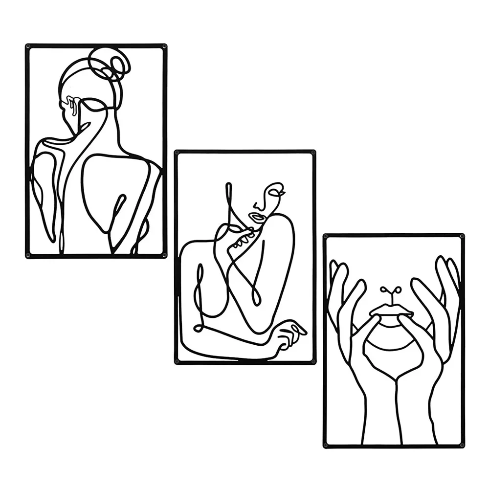 3pcs Stunning Line Drawing Dec - Interior Design Product ulasan dan harga