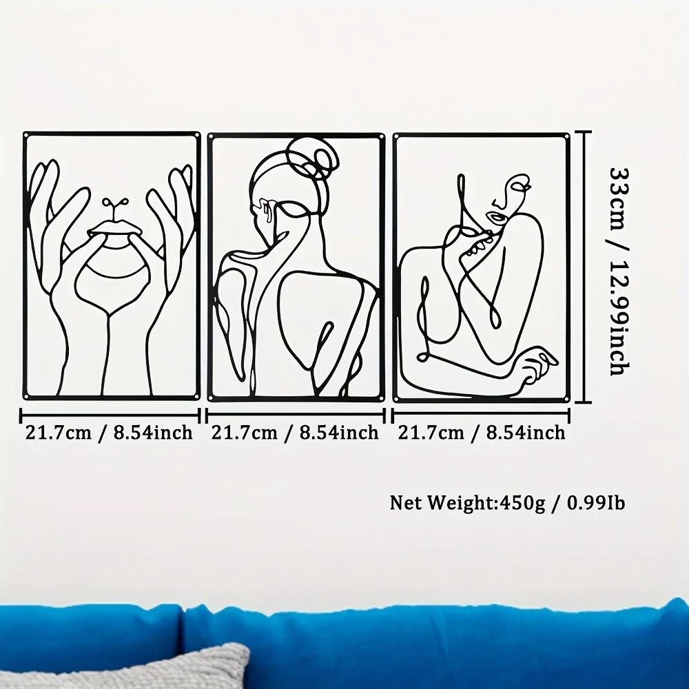 3pcs Stunning Line Drawing Dec - Interior Design Product ulasan dan harga