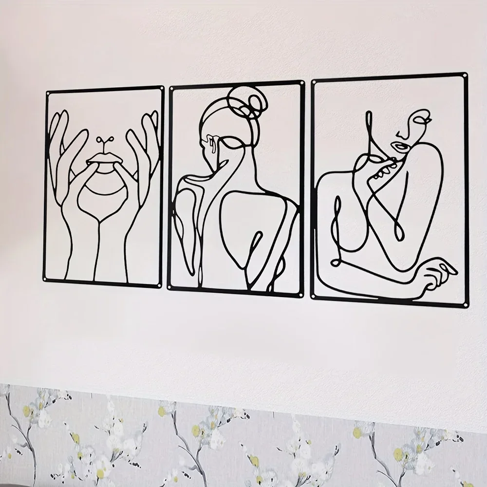 3pcs Stunning Line Drawing Dec - Interior Design Product ulasan dan harga