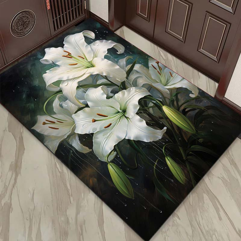 Elegant White Lily Rug for Liv - Interior Design Living Room Ideas ulasan dan harga