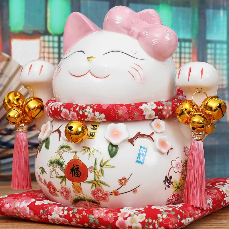 Japanese Ceramic Maneki Neko L - Interior Design Japan ulasan dan harga