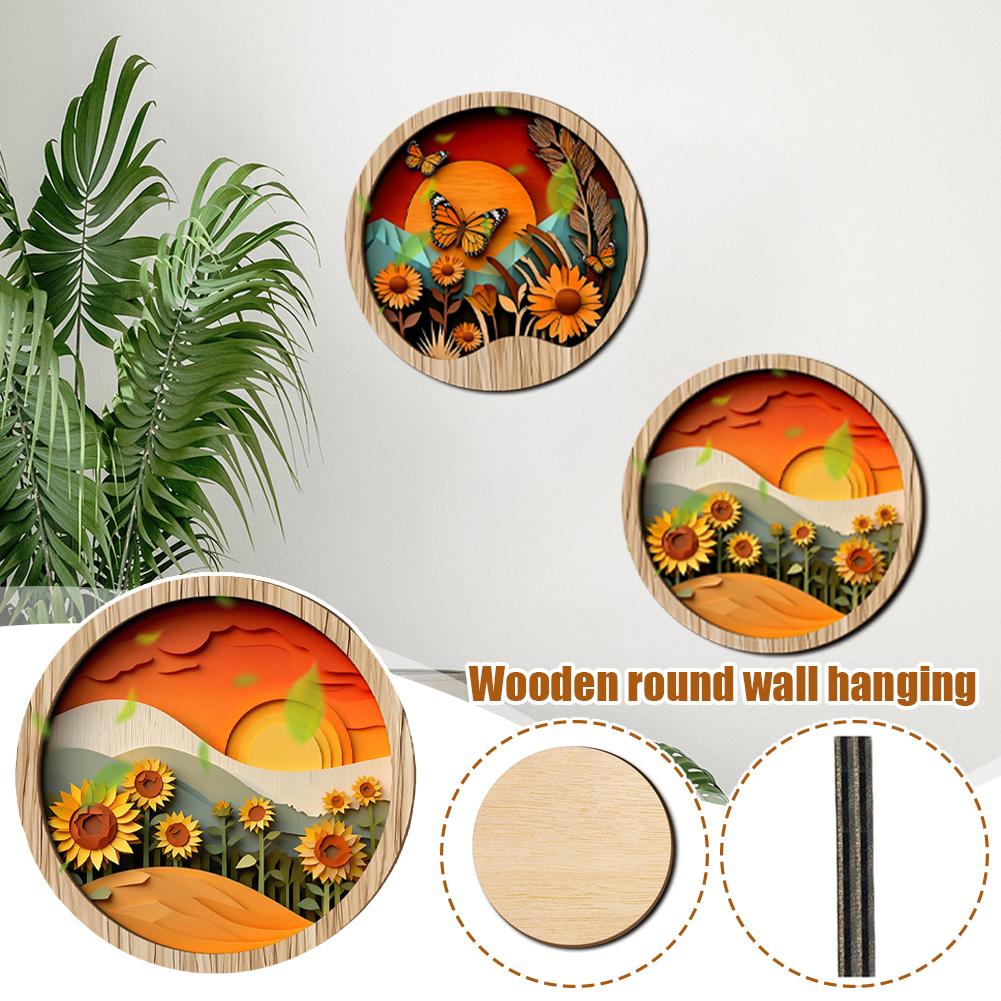 ordic Style 3D Wooden Circular - Interior Design Landscape ulasan dan harga