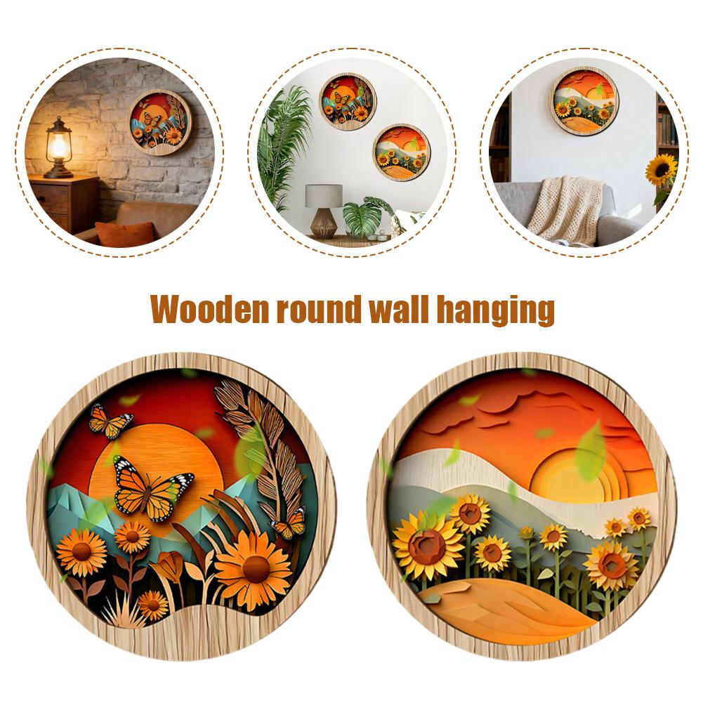 ordic Style 3D Wooden Circular - Interior Design Landscape ulasan dan harga