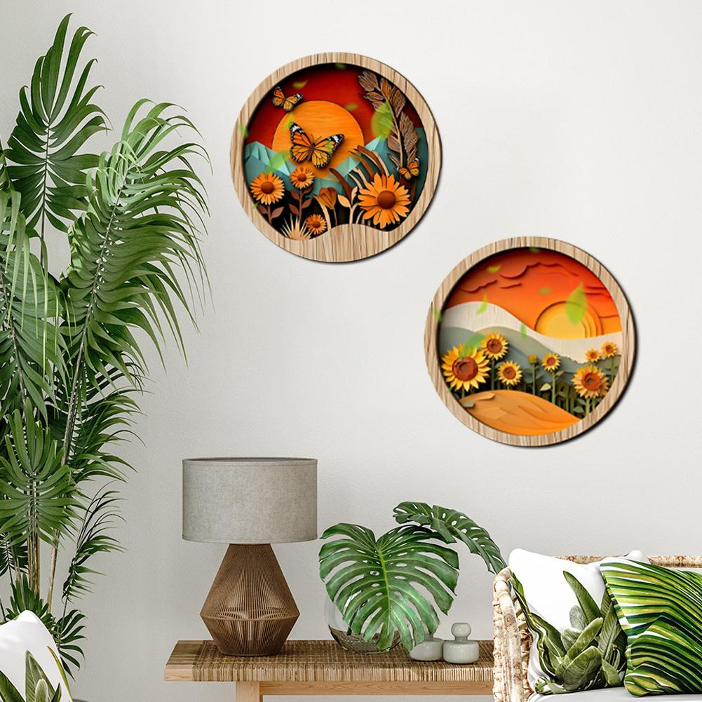 ordic Style 3D Wooden Circular - Interior Design Landscape ulasan dan harga