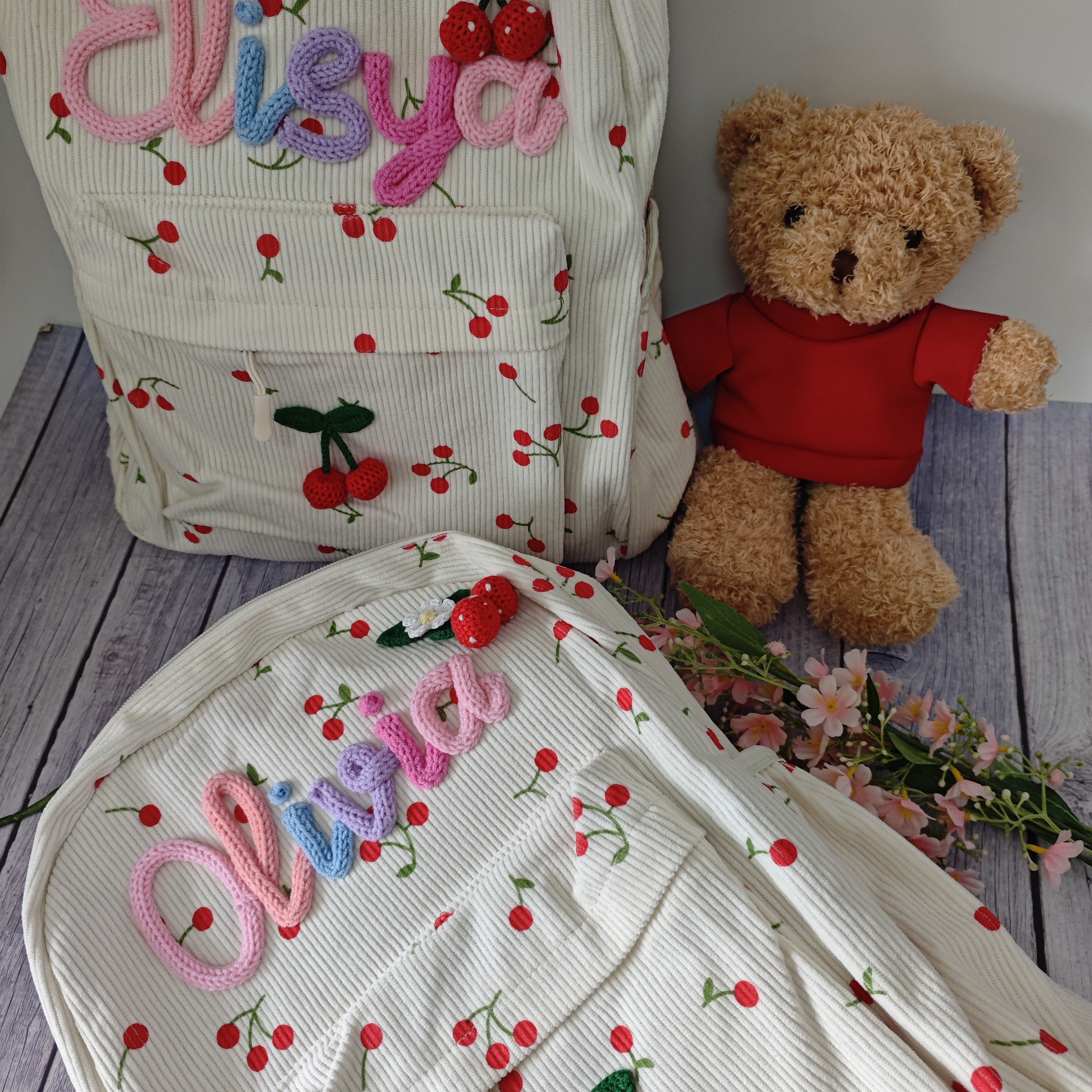 Personalized Cherry Backpacks  - Interior Design Name ulasan dan harga