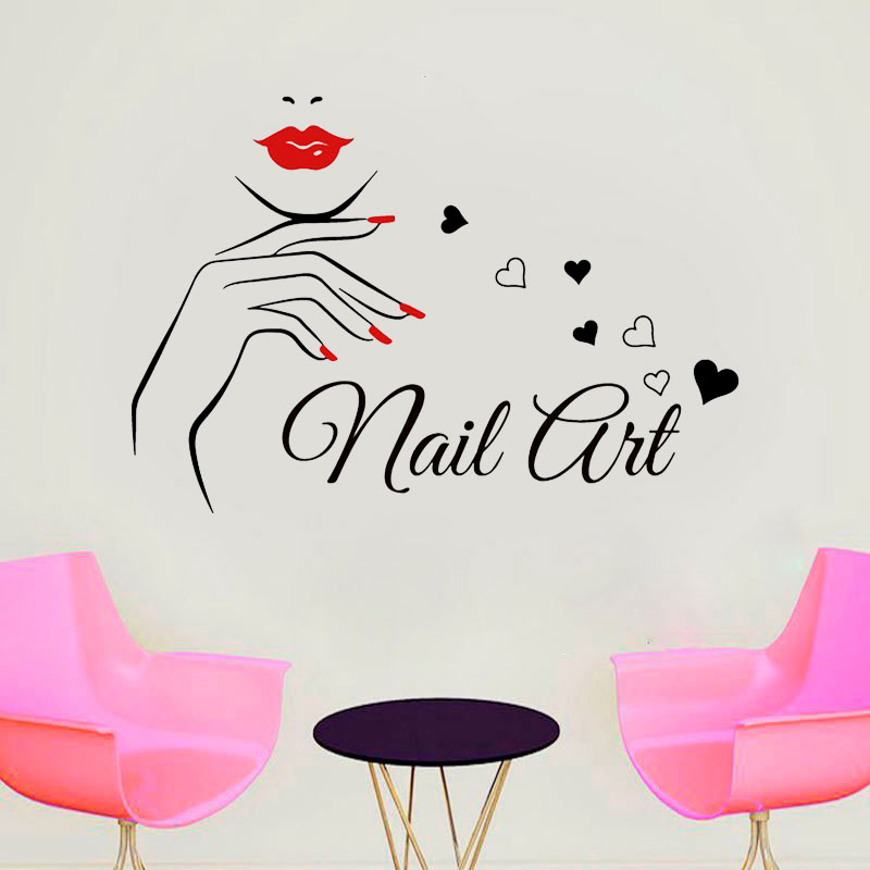 Nail Art Wall Sticker Vinyl Ho - Interior Design Nail Salon ulasan dan harga