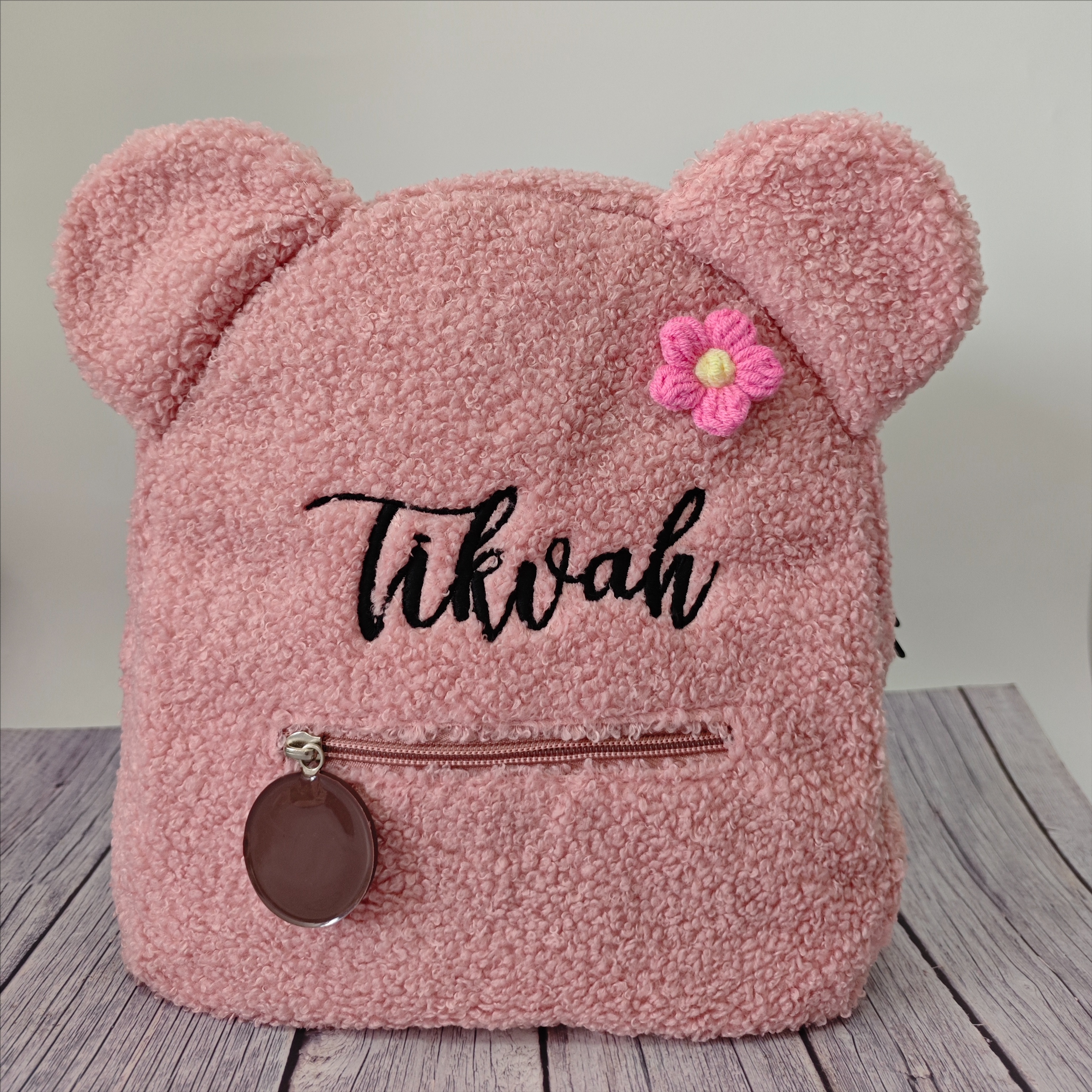 Custom Cute Bear backpack 2025 - Interior Design Name ulasan dan harga