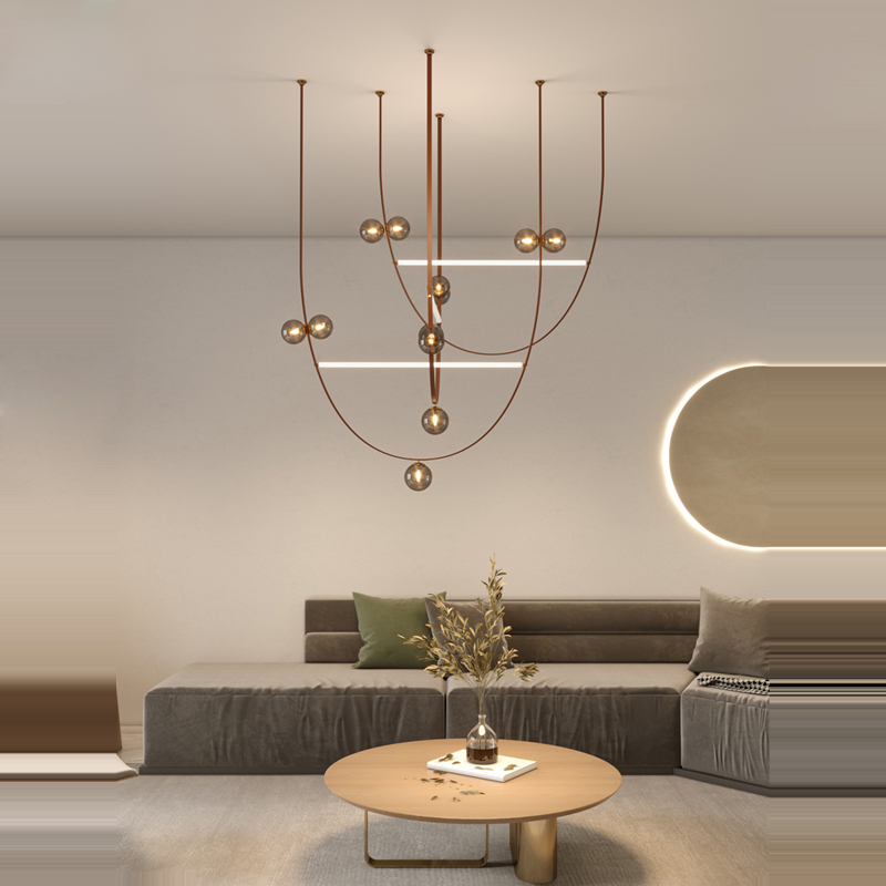 American LED Leather Chandelie - Interior Design Living Room Ideas ulasan dan harga