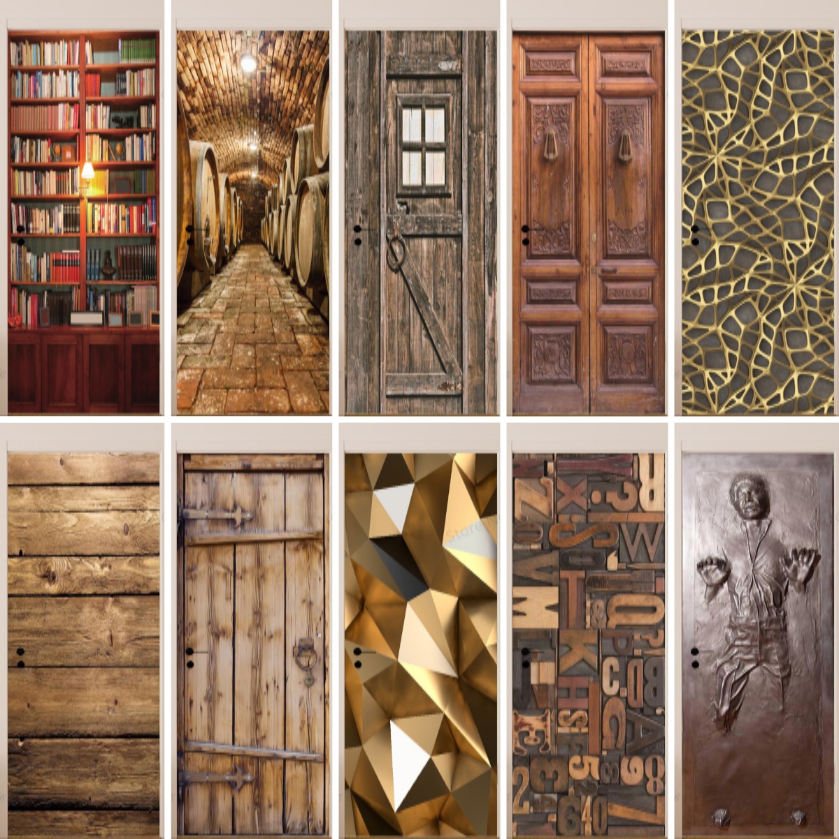 Imitation Wood Door Sticker Re - Interior Design Product ulasan dan harga