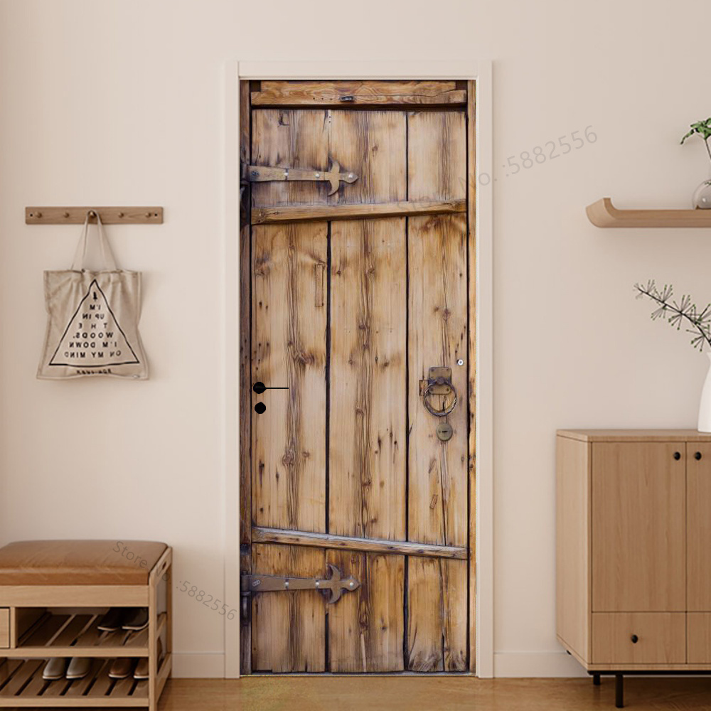 Imitation Wood Door Sticker Re - Interior Design Product ulasan dan harga