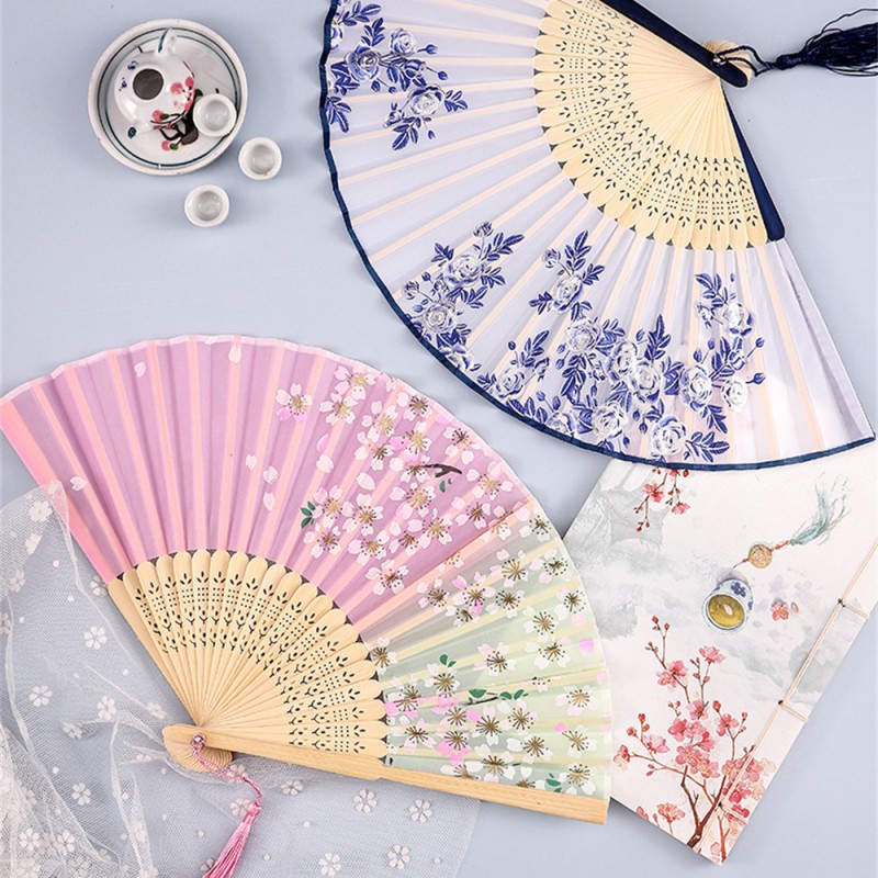 Vintage Silk Folding Hand Fan  - Interior Design Japan ulasan dan harga