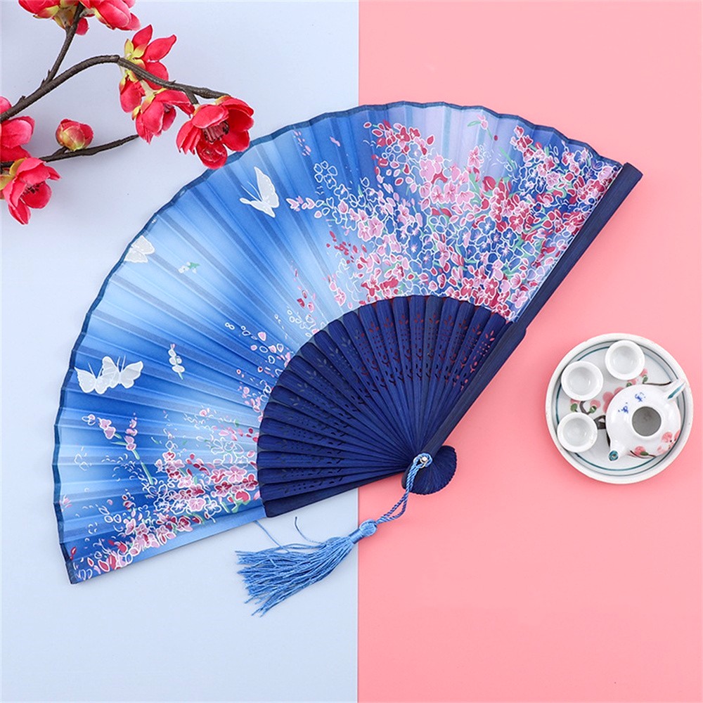 Vintage Silk Folding Hand Fan  - Interior Design Japan ulasan dan harga