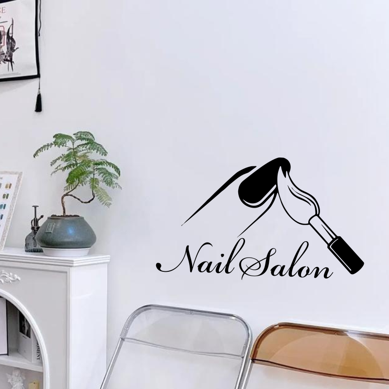 Nail Salon Shop Wall Decal Man - Interior Design Nail Salon ulasan dan harga