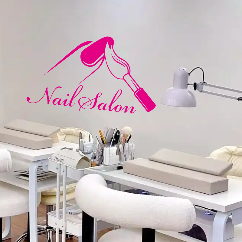 Nail Salon Shop Wall Decal Man - Interior Design Nail Salon ulasan dan harga