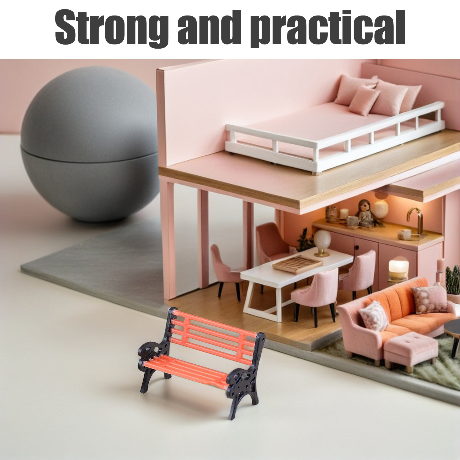 3Pcs Delicate Miniature Bench  - Interior Design Landscape ulasan dan harga