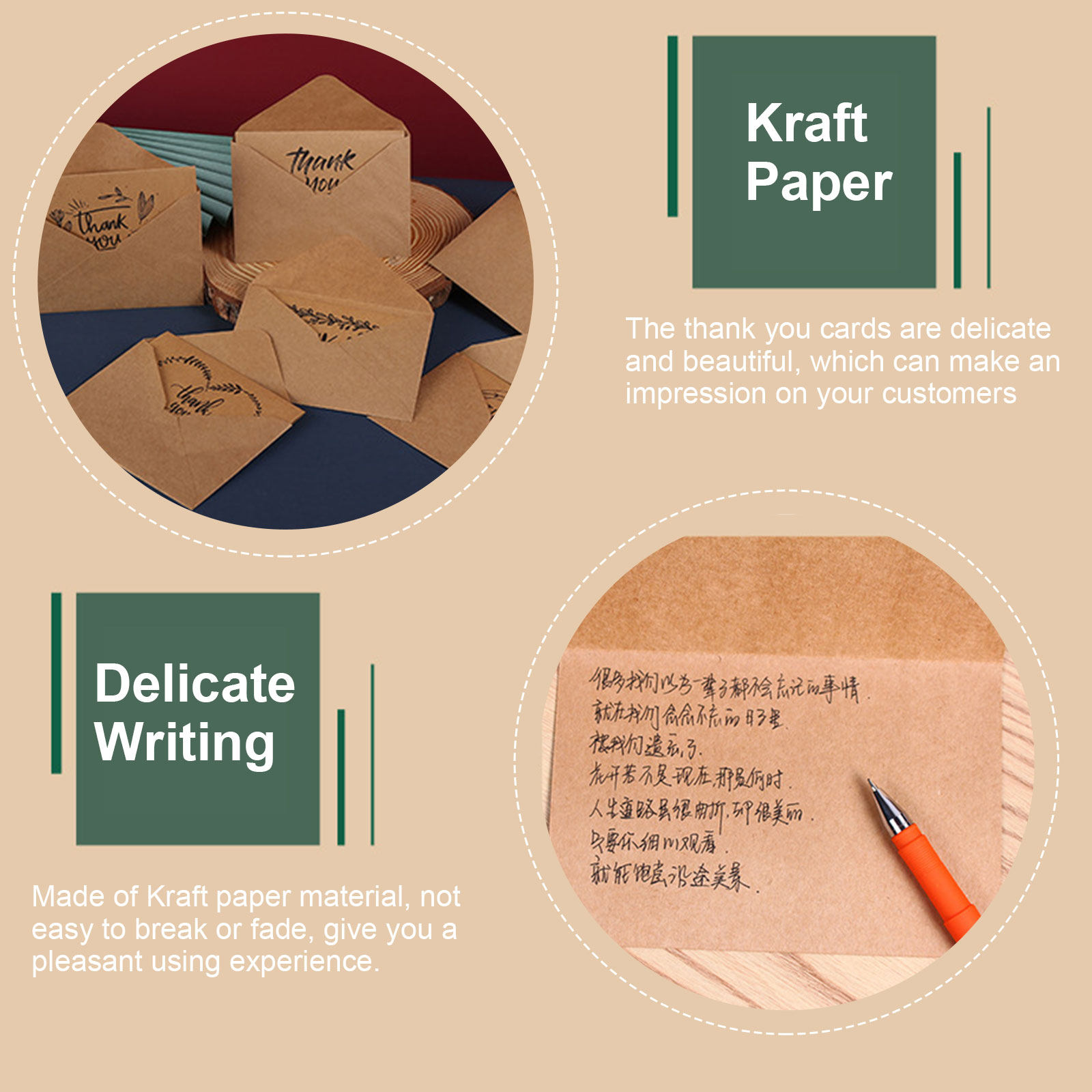 16Sets Thank You Cards Kraft P - Interior Design Online Free ulasan dan harga